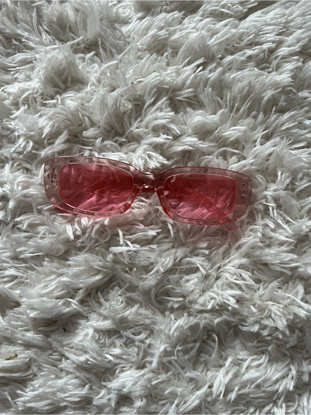 Pink Rectangular Women's Sunglasses - Unbranded